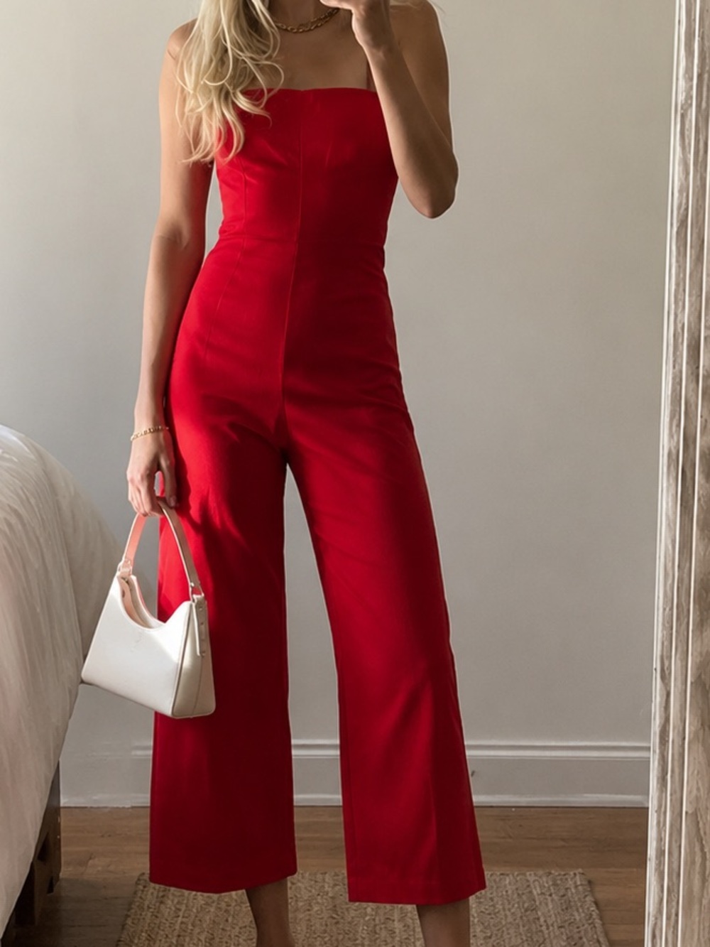 Astr Red Sleeveless Jumpsuit
